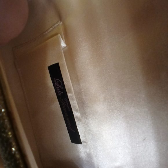 Lulu Townsend Gold Satin Clutch - Picture 13 of 14